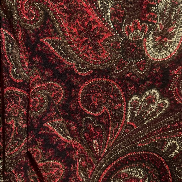 K Petite Vintage Red/Gold Button Up Paisley Blazer Jacket size 12P - Picture 8 of 10
